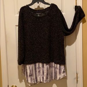 Layered look sweater